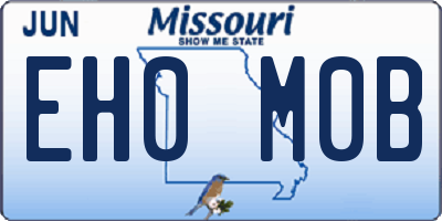 MO license plate EH0M0B