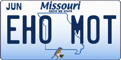 MO license plate EH0M0T