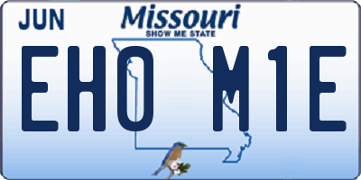 MO license plate EH0M1E