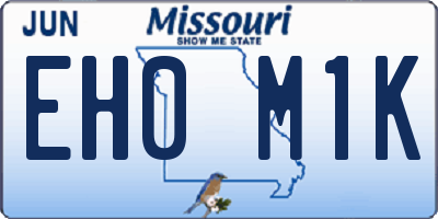 MO license plate EH0M1K