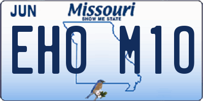 MO license plate EH0M1O