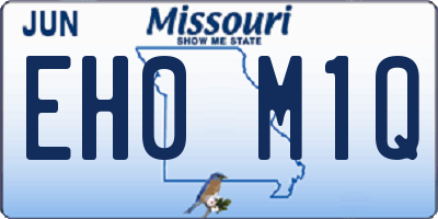 MO license plate EH0M1Q