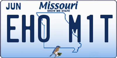 MO license plate EH0M1T