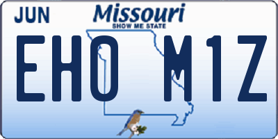MO license plate EH0M1Z