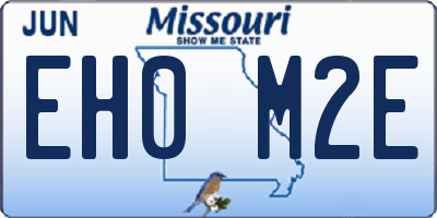 MO license plate EH0M2E