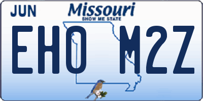 MO license plate EH0M2Z