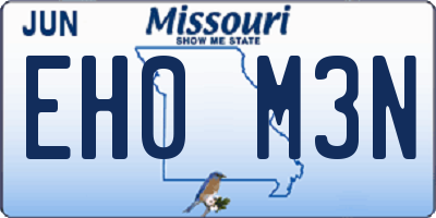 MO license plate EH0M3N