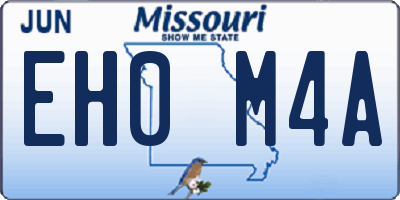 MO license plate EH0M4A