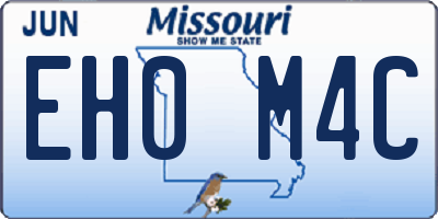 MO license plate EH0M4C