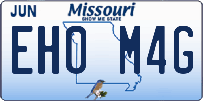 MO license plate EH0M4G