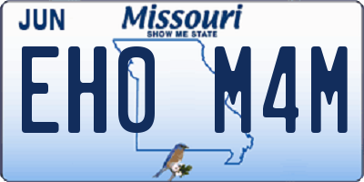 MO license plate EH0M4M