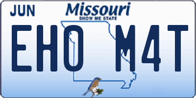 MO license plate EH0M4T