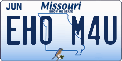 MO license plate EH0M4U