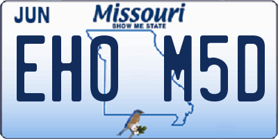 MO license plate EH0M5D