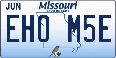 MO license plate EH0M5E