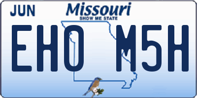 MO license plate EH0M5H