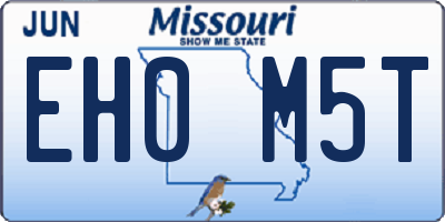 MO license plate EH0M5T