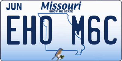 MO license plate EH0M6C