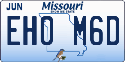 MO license plate EH0M6D