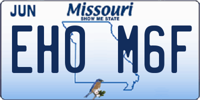 MO license plate EH0M6F