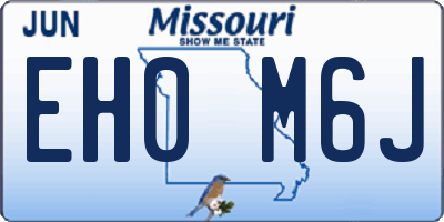 MO license plate EH0M6J