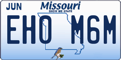 MO license plate EH0M6M