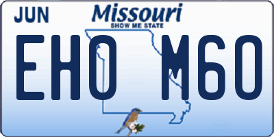 MO license plate EH0M6O