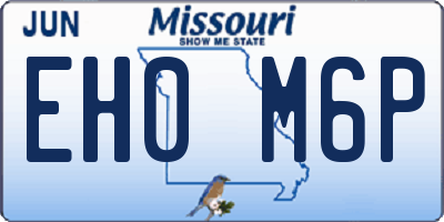 MO license plate EH0M6P