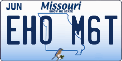 MO license plate EH0M6T
