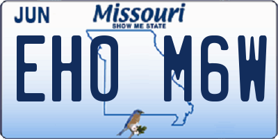 MO license plate EH0M6W