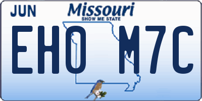 MO license plate EH0M7C