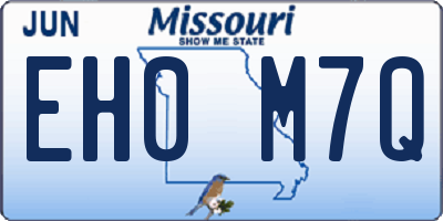 MO license plate EH0M7Q