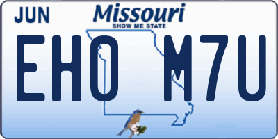 MO license plate EH0M7U