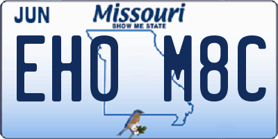 MO license plate EH0M8C