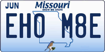 MO license plate EH0M8E