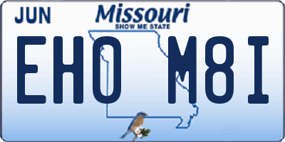 MO license plate EH0M8I