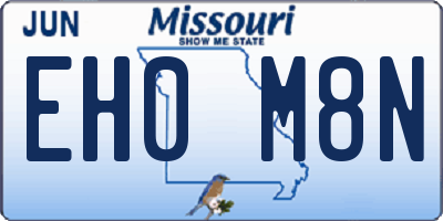 MO license plate EH0M8N