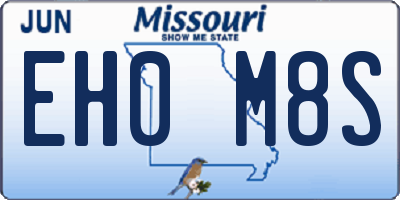 MO license plate EH0M8S