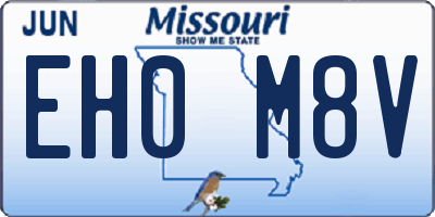 MO license plate EH0M8V