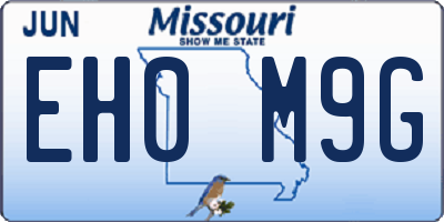 MO license plate EH0M9G