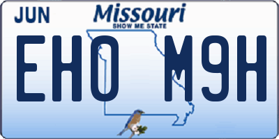 MO license plate EH0M9H