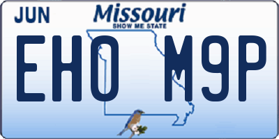 MO license plate EH0M9P