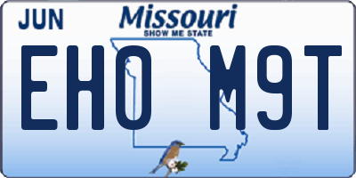 MO license plate EH0M9T