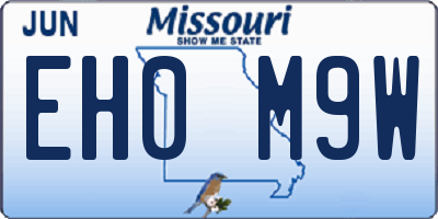 MO license plate EH0M9W