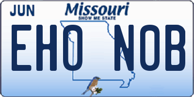MO license plate EH0N0B