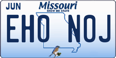 MO license plate EH0N0J