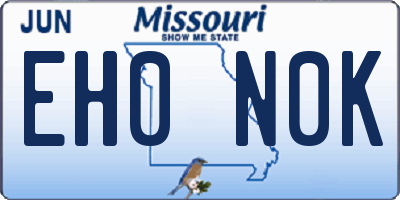 MO license plate EH0N0K