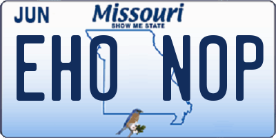 MO license plate EH0N0P