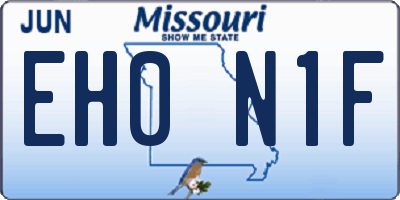 MO license plate EH0N1F
