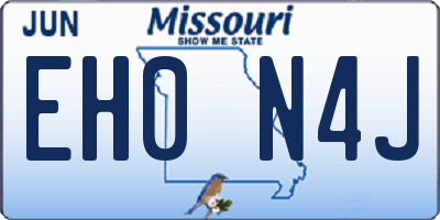 MO license plate EH0N4J